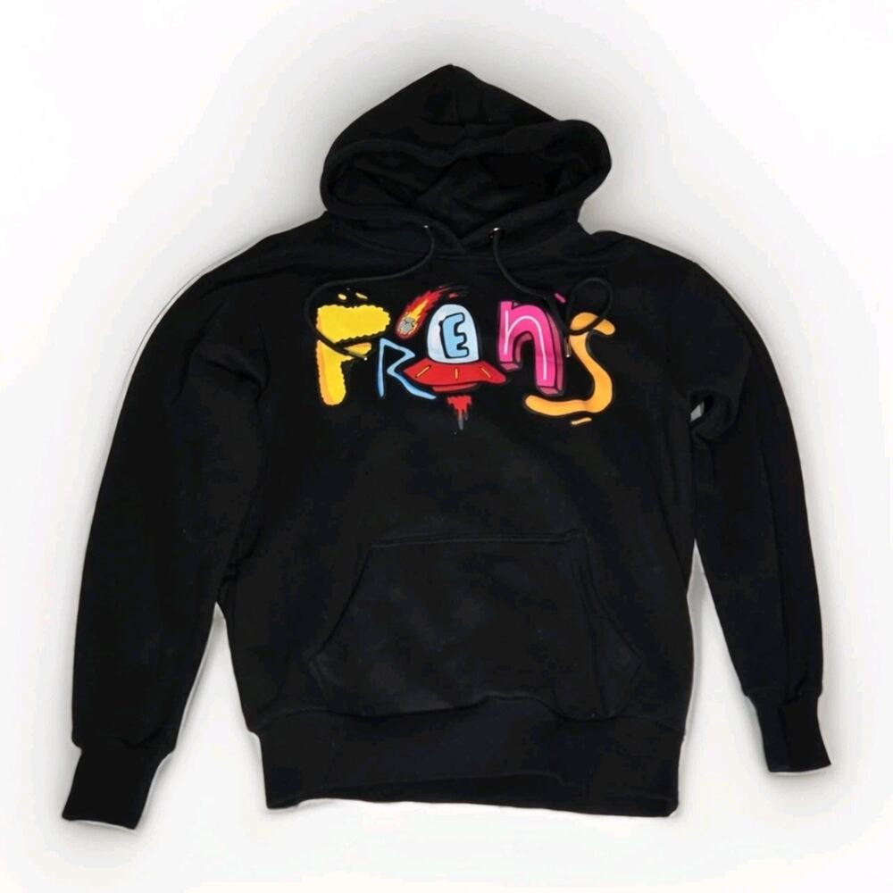 Black and Multi-Coloured "Alien Frens" Hoodie Junipercreates.com